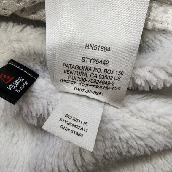 Patagonia Jacket Womens M Cream Raw Linen‎ Re-Tool Snap-T Fleece Pullover Hiking - Picture 8 of 11